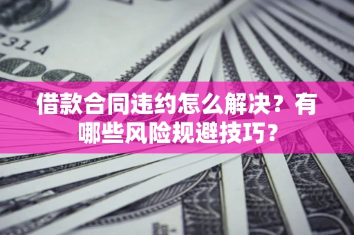 武汉借款合同违约怎么解决?有哪些风险规避技巧? 武汉借款合同违约怎么解决?有哪些风险规避技巧?